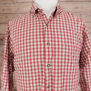 ABERCROMBIE & FITCH OUTDOORS GOODS RED PLAID BUTTON DOWN SHIRT MENS XL **READ*